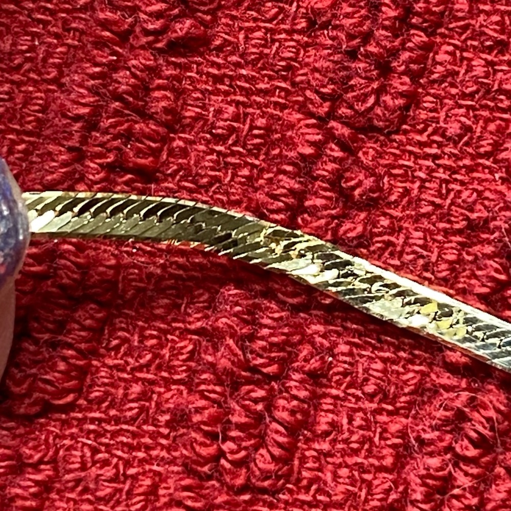 L-18: Solid 14k YG Herringbone Mirror Finish Neck Chain- 17 3/4” 4mm Width. - Picture 7 of 11